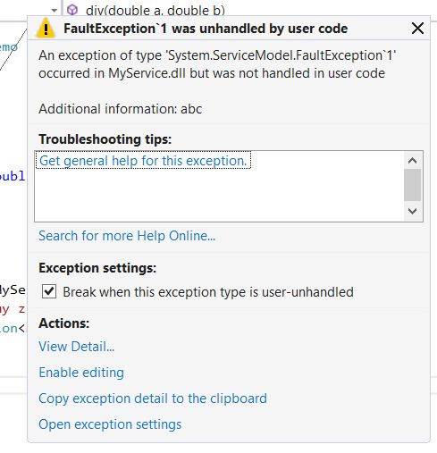 throwing FaultException
